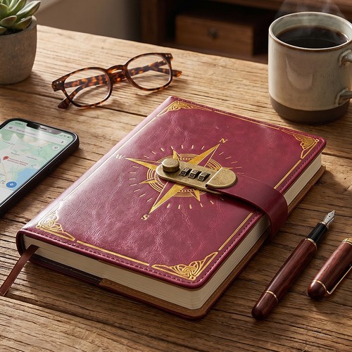 Leather journal diary with - leather,