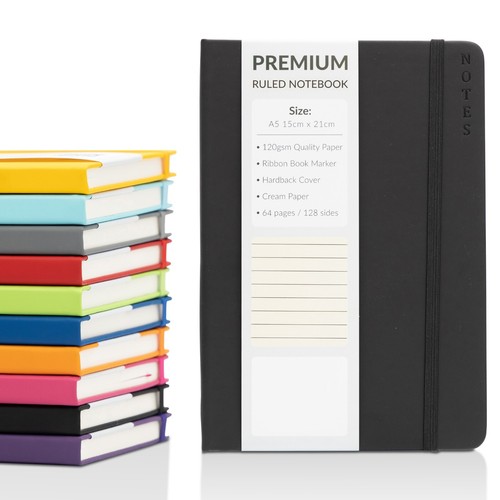 Hardback lined notebook - hardback,