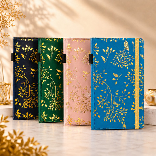 Notebook gold leaves wipe - gold,