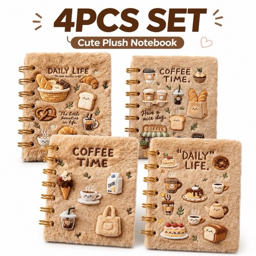 4pcs printed plush notebook - 4pcs,