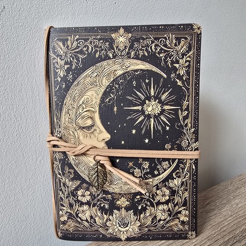 Moon star floral - moon, journal